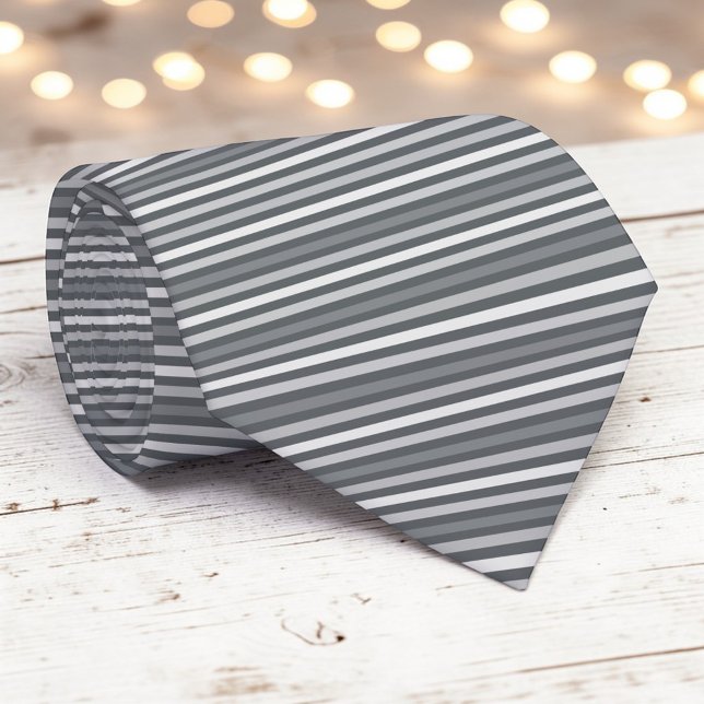 Cravate Grey Gray Color Stripes Necktie (Créateur téléchargé)