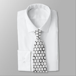 Cravate Grille de peigne noir et blanc
