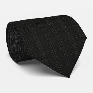 Cravate Grille Micro Architecturale Moderne Noir
