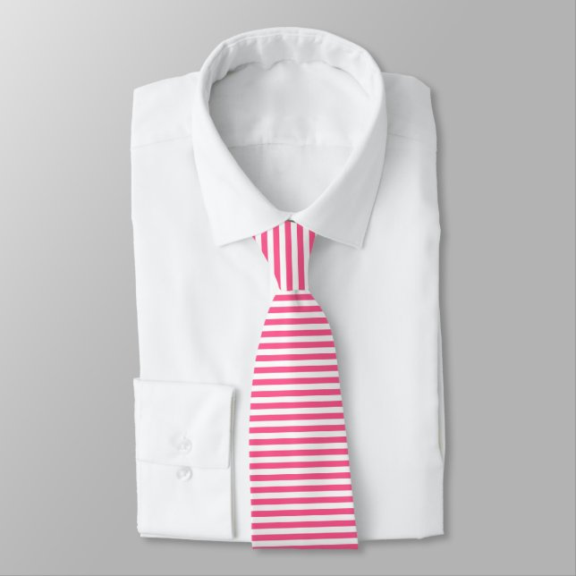 Cravate Grilles roses et blanches chaudes (Attaché)