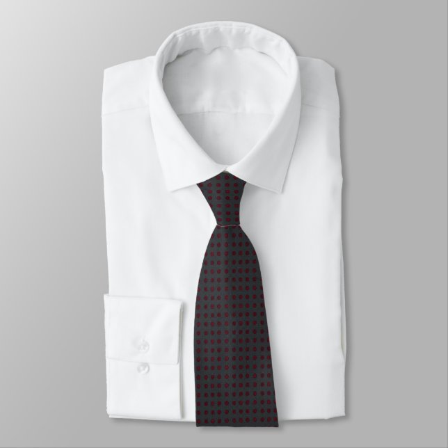 Cravate Gris Charbon & Burgundy Micro Pois (Attaché)