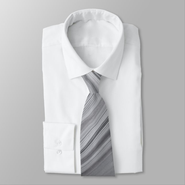 Cravate gris de marbre fluide (Attaché)