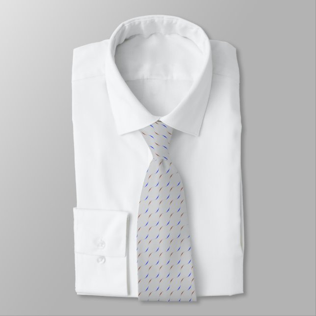 Cravate Gris gris bleu rouge (Attaché)