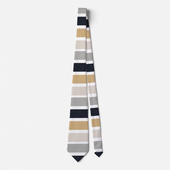 Cravate Gris, noir et tan (Devant)