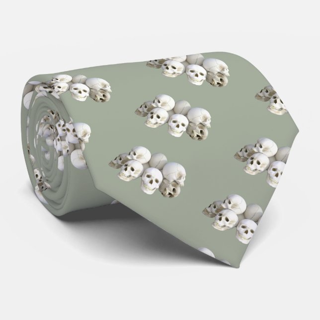 Cravate grise/crâne (Roulé)