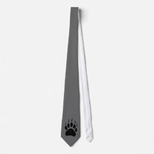 Cravate Grizzly Bear Empreinte de patte Grey Necktie