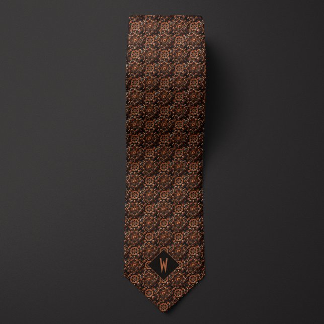 Cravate Groomsman Mandala en Cuivre (Créateur téléchargé)
