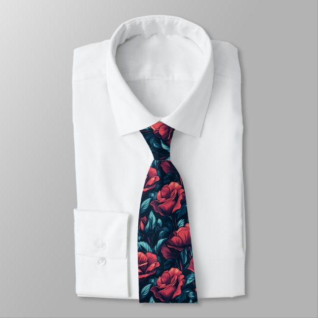 Cravate Groomsmen aux fleurs de rose Edgy (Attaché)