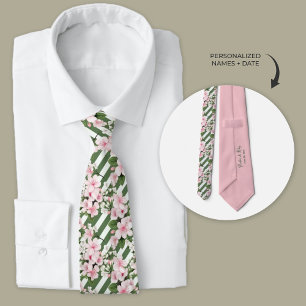 Cravate Groomsmen Floral En Fleur De Cerisier