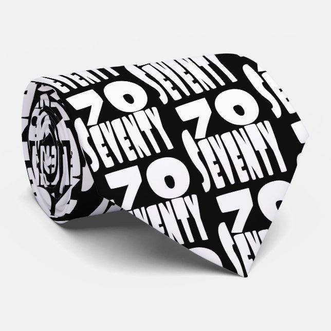 Cravate Gros soixante-dix en grandes lettres BIG 70 (Roulé)