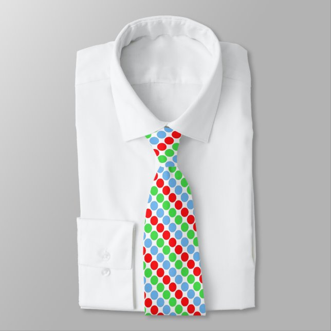 Cravate Grosse pois multicolore années rétro (Attaché)