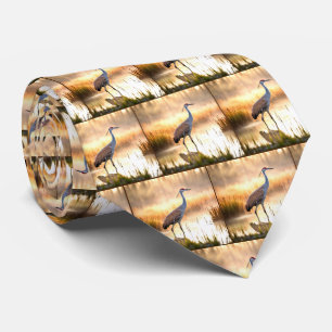 Cravate Grue De Sandhill Dans Un Marais