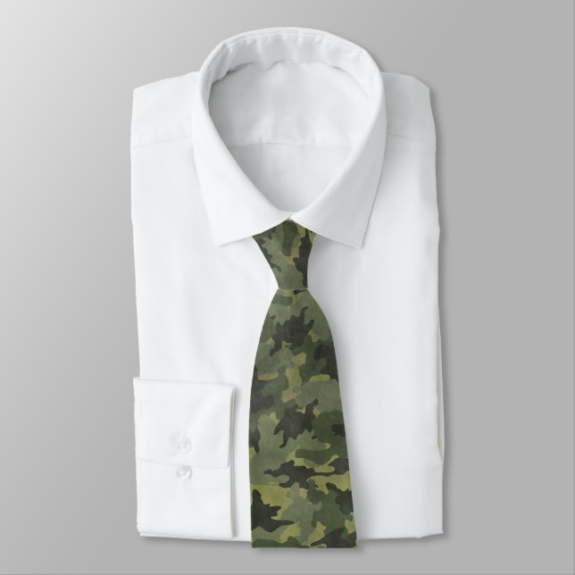 Cravate Grunge Green Camo Militaire Camouflage Mens Cravat (Attaché)