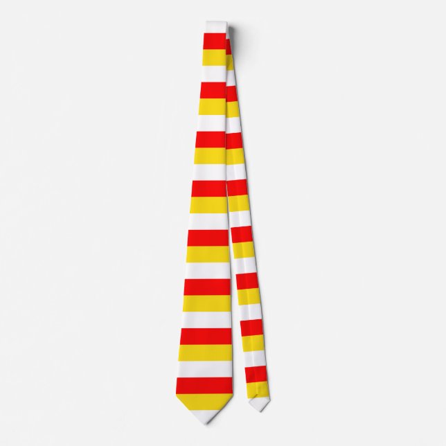 Cravate Guernsey flag stripes red yellow white pattern Nor (Devant)