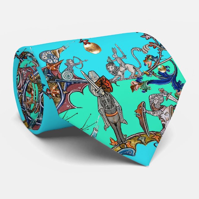 CRAVATE GUERRE BESTIAIRE MÉDIÉVALE, CHEVALIERS, ESPACES GÉ (Roulé)