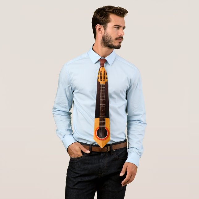 Cravate Guitare Necktie Musique Thème Design Version 1 (En situation)