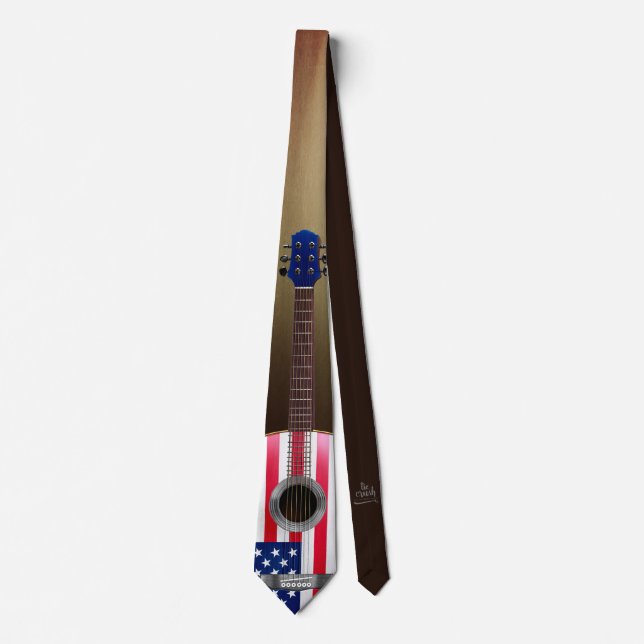 Cravate Guitare Necktie Version 5 Patriotique (Devant)