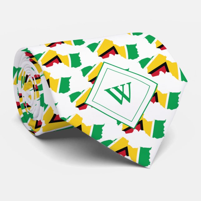 Cravate GUYANA Écriture chrétienne Monogramme (Roulé)