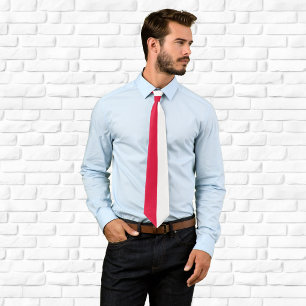 Cravate Half Red and Half White Colorblock