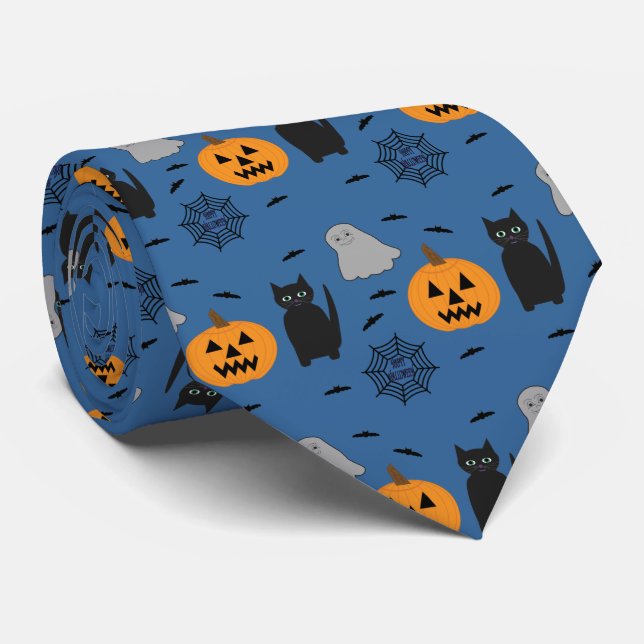 Cravate Halloween amusant et fantaisiste (Roulé)