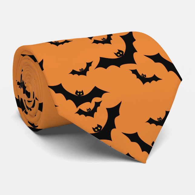 Cravate Halloween bats (Roulé)