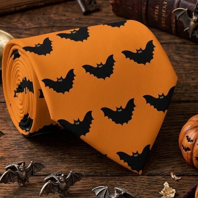 Cravate Halloween Chauve-Souris Noire (Créateur téléchargé)
