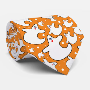 Cravate Halloween Diva Ghost Random Iconic Motif Orange