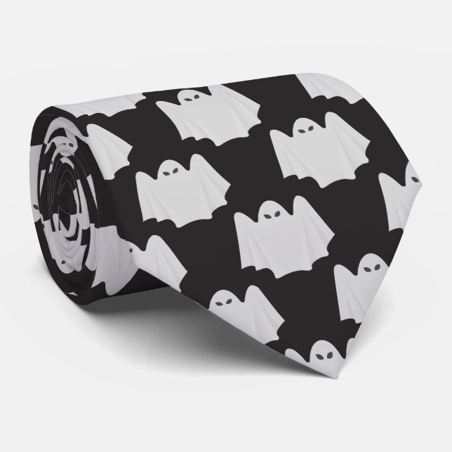 Cravate Halloween, Fantôme Effrayant, Trick Or Treat, Hou (Roulé)