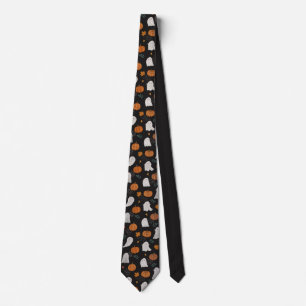 Cravate Halloween Ghost & Citrouille - Éffrayant Fun Neckt