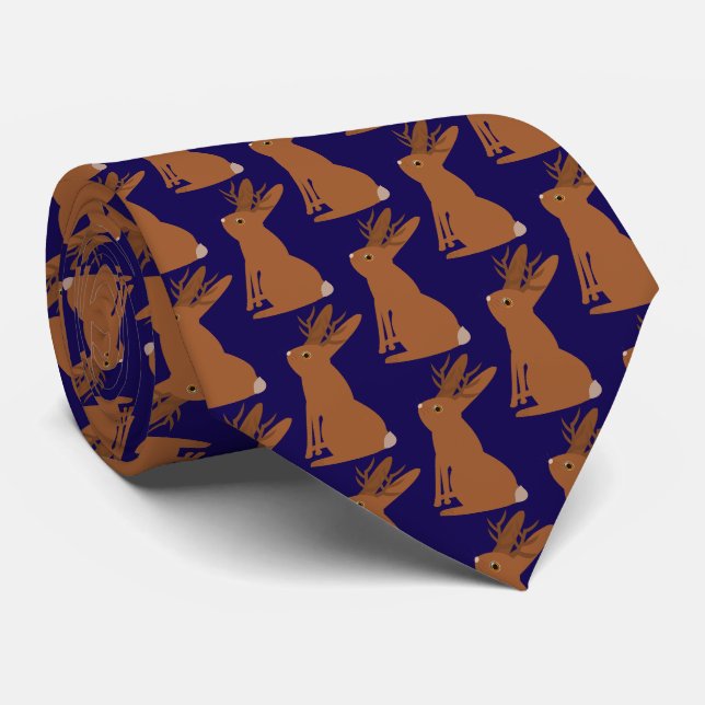 Cravate Halloween Jackalope Trick ou Treat Patterned (Roulé)