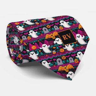 Cravate Halloween Jeu Pixel Spook Sweater Monogramme