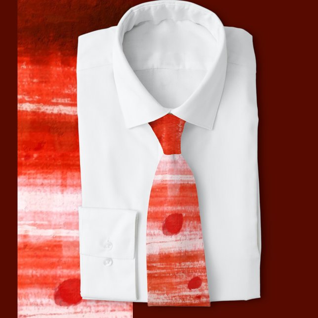 Cravate Halloween rouge (Red stained splatter tie, great for splatter punk horror fans or Halloween costumes )