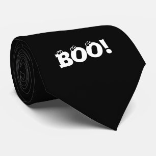 Cravate Halloween Scary Boo! yeux noir blanc