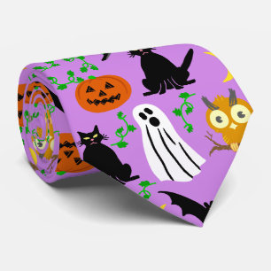 Cravate Halloween thème collage toss Motif violet