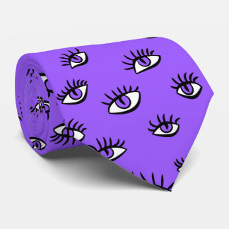 Cravate Halloween violet des yeux
