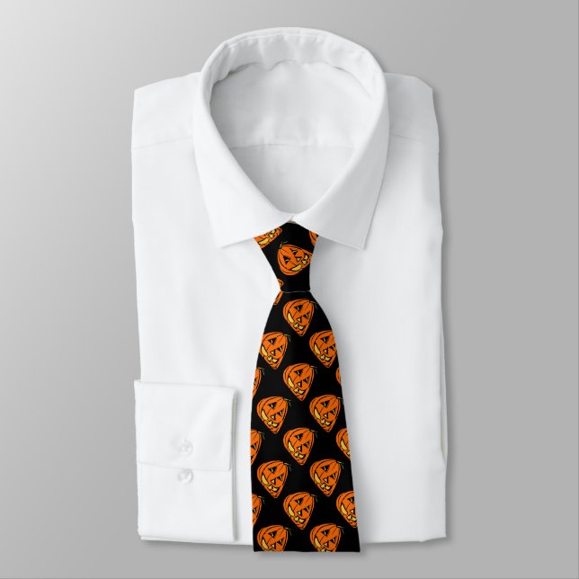 Cravate Halloween Wonky Citrouille (Attaché)