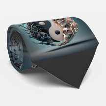 Halloween Yin Yang Skeleton Art