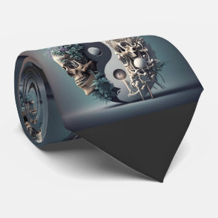 Cravate Halloween Yin-Yang Skeleton Fusion