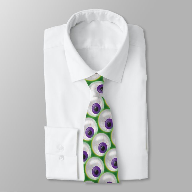 Cravate Halloween Zombie Monster brillant flottant Eyeball (Attaché)