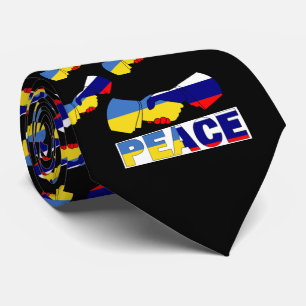 Cravate Handshake of Peace, Ukraine Russie Drapeau