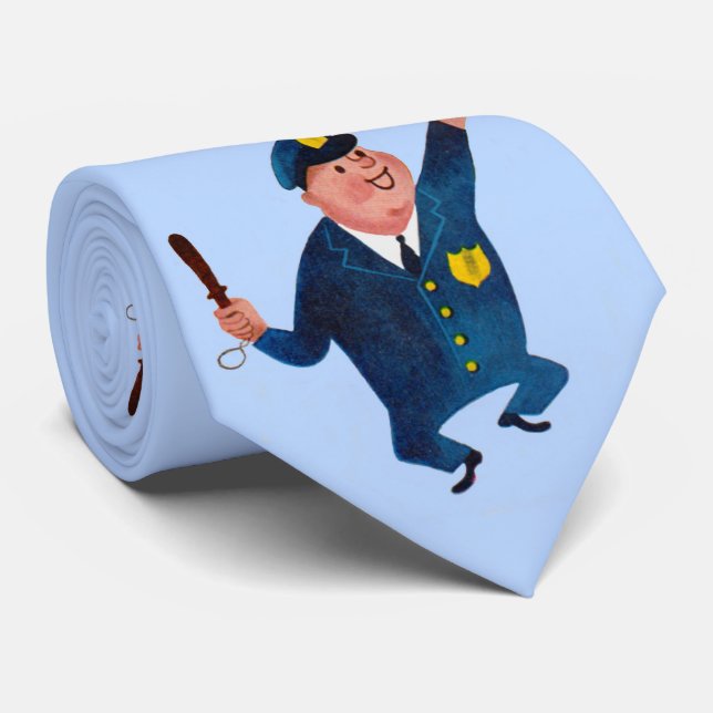 Cravate happy cop print tie  (Roulé)