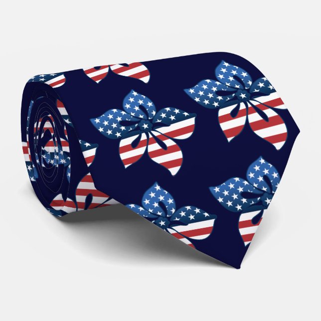 Cravate Happy Hibiscus USA Necktie (Roulé)