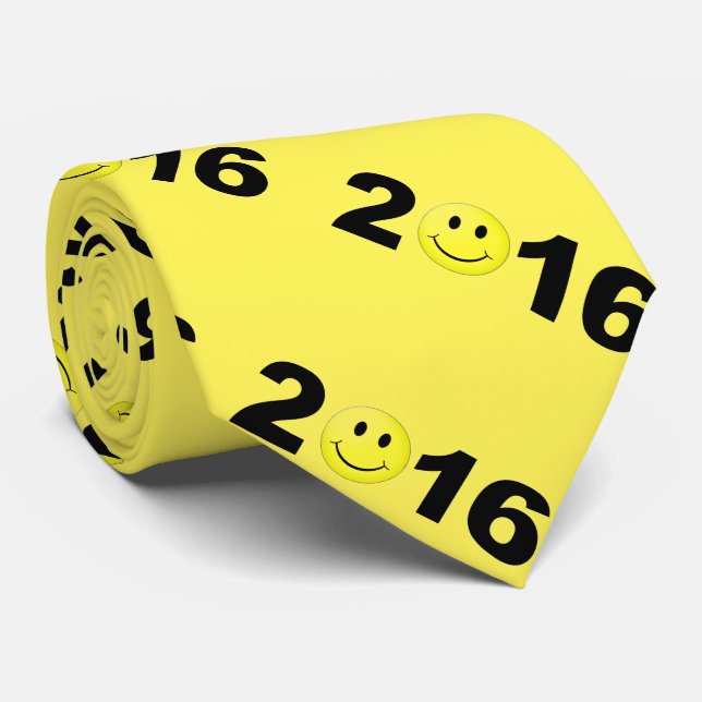 Cravate Happy New Year 2016 Funny Sweet Number Tie (Roulé)