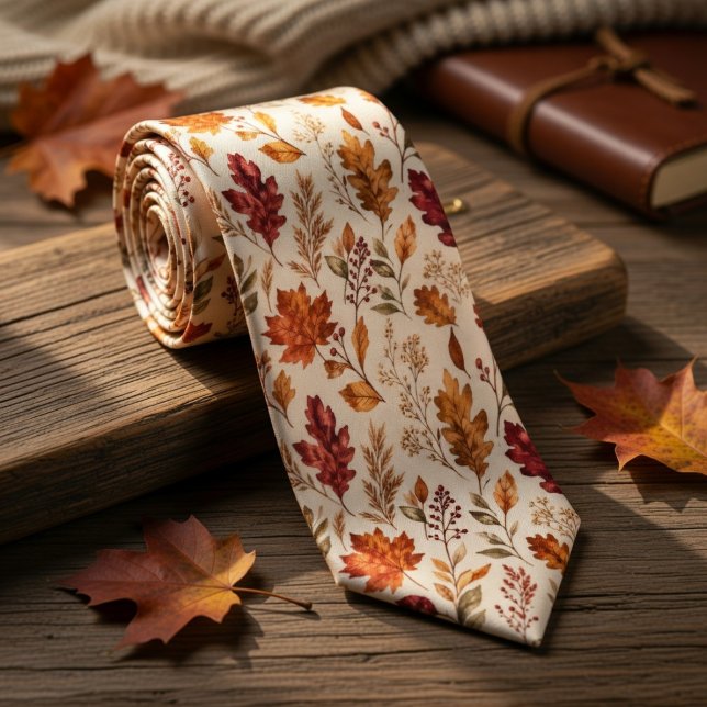 Cravate Harmonie des feuilles d'automne rustiques (Créateur téléchargé)