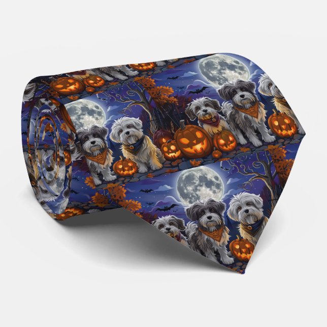 Cravate Havanais Halloween Effrayant (Roulé)