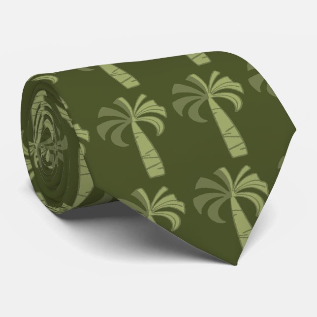 Cravate hawaïenne vintage de palmier (Roulé)