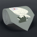 Cravate Hedwig With Letter Whimsical Drawing<br><div class="desc">Deliver a little magic with this charming Hedwig illustration inspired by the wizarding world. Perched atop a stack of spellbinding textbooks labeled Potions and Herbology, Hedwig proudly holds a sealed Hogwarts™ letter. The soft, minimalist style and muted tones give this design a cozy, storybook feel, while subtle sparkling accents add...</div>