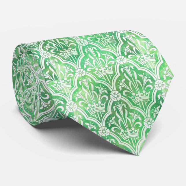 Cravate Heraldry Avec Couronne Et Fleurs (Roulé)