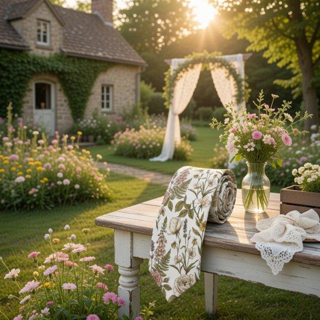 Cravate Herbier Botanique Vintage (Créateur téléchargé)