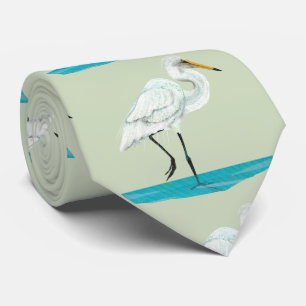 Cravate Héron blanc Kotuku